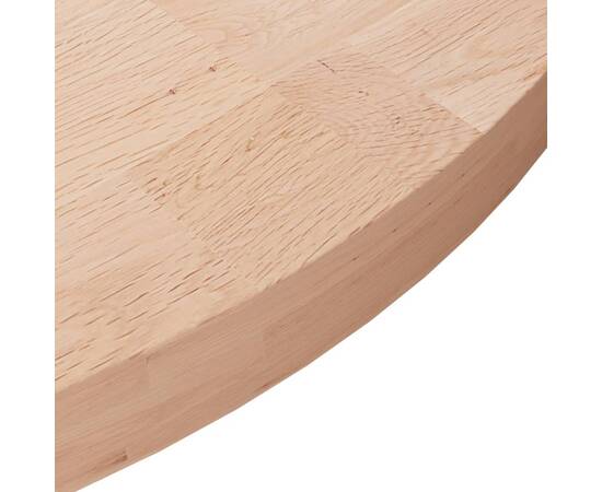 Blat de masă rotund, Ø70x4 cm, lemn masiv stejar netratat, 3 image