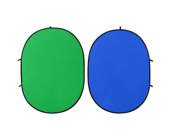Ecran fundal studio foto 2-în-1 verde&albastru 200x150 cm oval, 2 image
