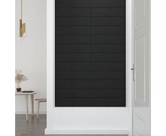 Panouri de perete, 12 buc., negru, 60x15 cm, textil, 1,08 m², 6 image