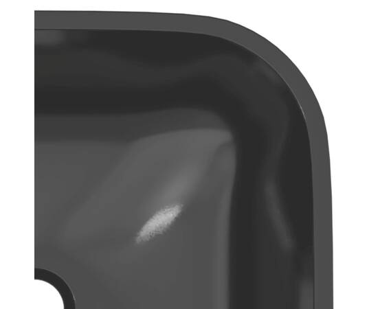 Chiuvetă din sticlă, negru, 42x42x14 cm, 5 image