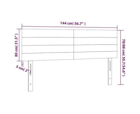 Tăblii de pat, 2 buc., gri închis, 72x5x78/88 cm, textil, 8 image