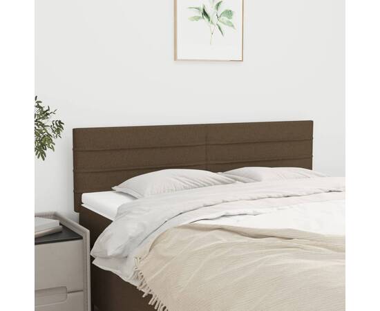 Tăblii de pat, 2 buc., maro închis, 72x5x78/88 cm, textil