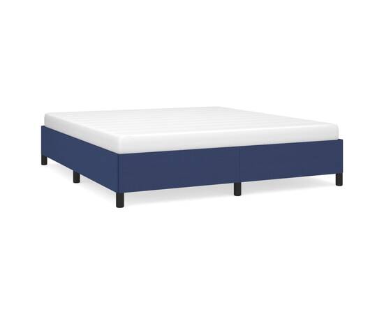 Cadru de pat, albastru, 160 x 200 cm, material textil, 2 image