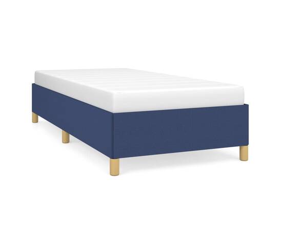 Cadru de pat, albastru, 90x190 cm, material textil, 2 image