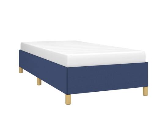 Cadru de pat, albastru, 90x190 cm, material textil, 3 image
