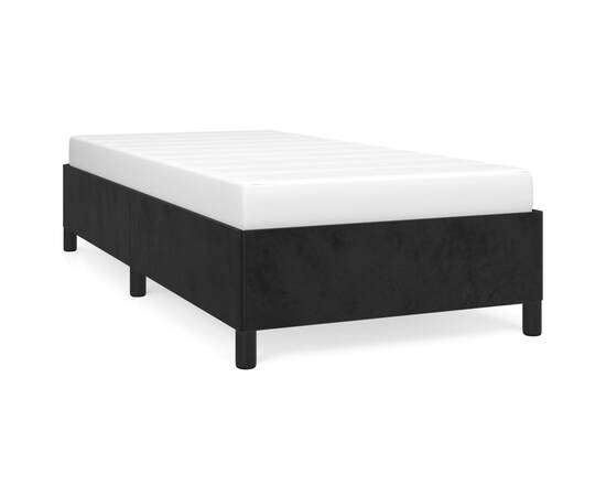Cadru de pat, negru, 90x190 cm, catifea, 2 image