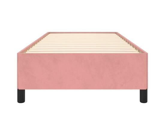 Cadru de pat, roz, 100x200 cm, catifea, 5 image
