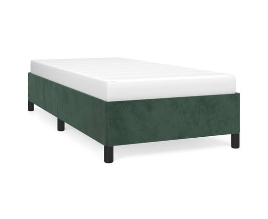 Cadru de pat, verde închis, 90x200 cm, catifea, 2 image