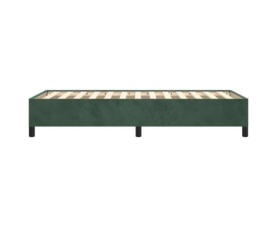 Cadru de pat, verde închis, 90x200 cm, catifea, 6 image