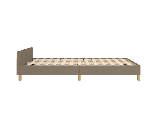 Cadru de pat cu tăblie, gri taupe, 140x200 cm, textil, 6 image