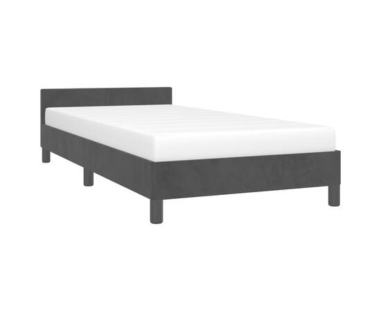 Cadru de pat cu tăblie, negru, 80x200 cm, catifea, 3 image