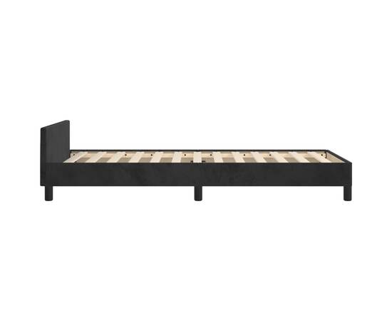 Cadru de pat cu tăblie, negru, 80x200 cm, catifea, 6 image