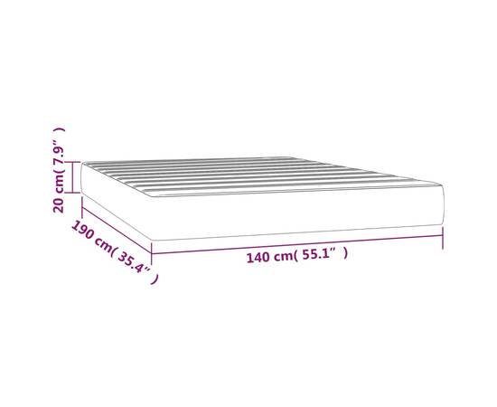 Saltea de pat cu arcuri, alb, 140x190x20 cm, piele ecologică, 7 image