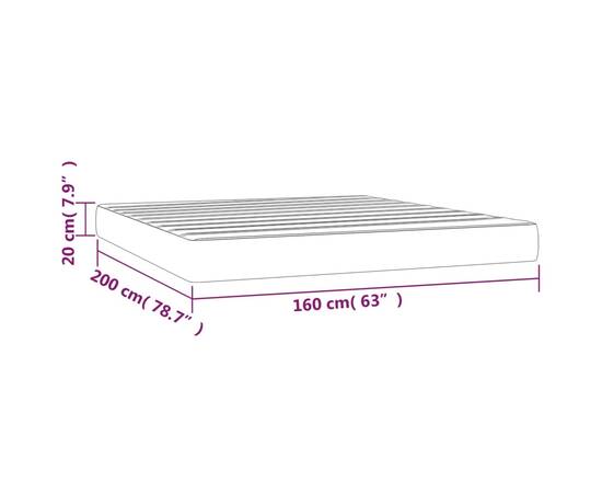 Saltea de pat cu arcuri, alb, 160x200x20 cm, piele ecologică, 7 image