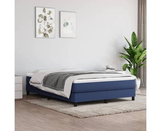 Saltea de pat cu arcuri, albastru, 140x190x20 cm, textil