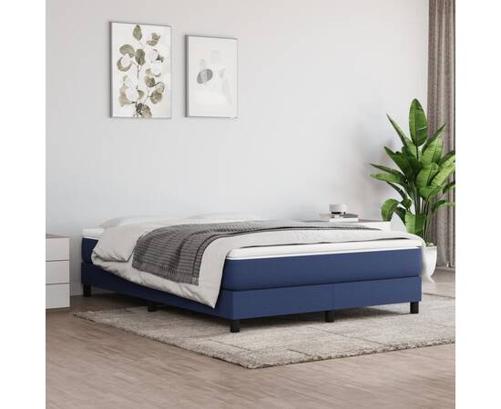 Saltea de pat cu arcuri, albastru, 140x200x20 cm, textil