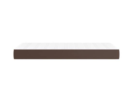 Saltea de pat cu arcuri, maro, 100x200x20 cm, piele ecologică, 4 image