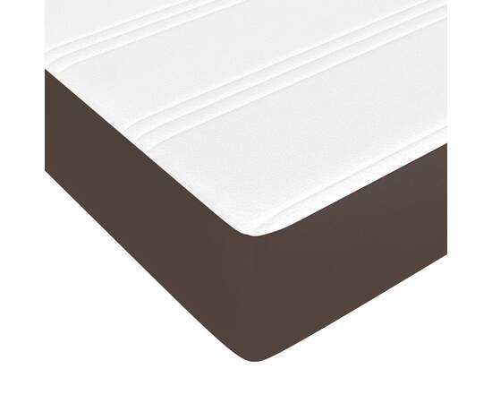 Saltea de pat cu arcuri, maro, 100x200x20 cm, piele ecologică, 5 image