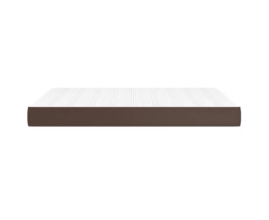 Saltea de pat cu arcuri, maro, 140x190x20 cm, piele ecologică, 4 image
