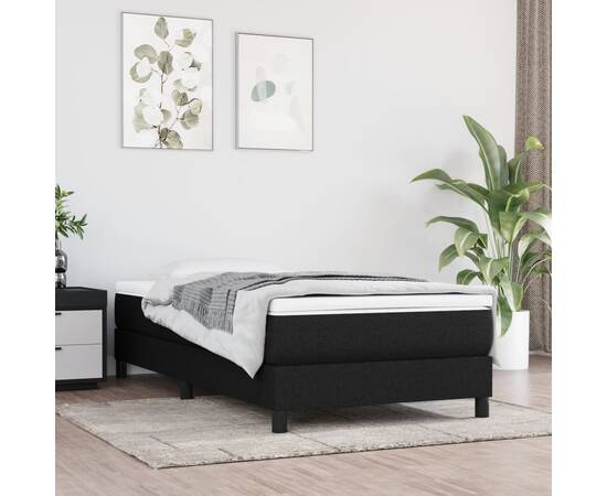 Saltea de pat cu arcuri, negru, 100x200x20 cm, textil