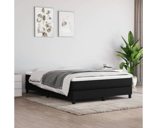 Saltea de pat cu arcuri, negru, 140x190x20 cm, textil