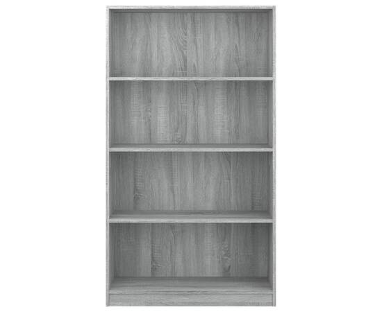 Bibliotecă cu 4 niveluri gri sonoma 80x24x142 cm lemn compozit, 4 image