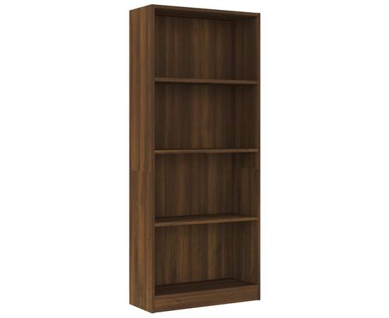 Bibliotecă cu 4 niveluri stejar maro 60x24x142 cm lemn compozit, 2 image