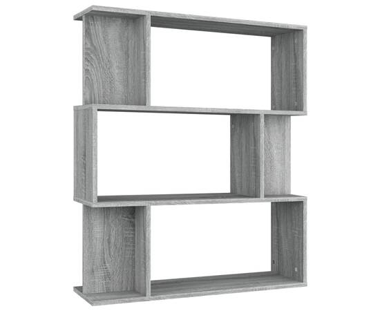 Bibliotecă/separator, sonoma gri, 80x24x96cm, lemn prelucrat, 2 image