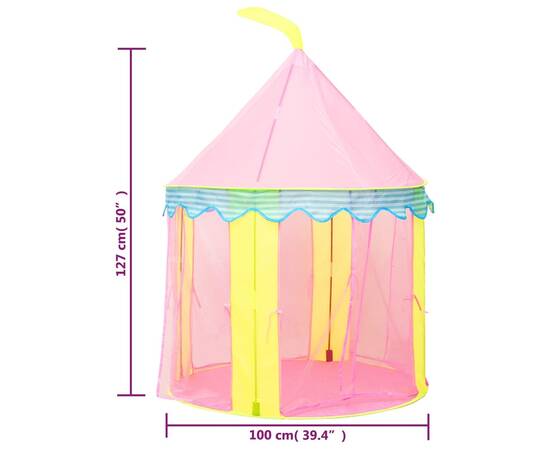 Cort de joacă pentru copii, roz, 100x100x127 cm, 9 image