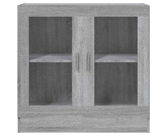 Dulap cu vitrină, gri sonoma, 82,5x30,5x80 cm, lemn prelucrat, 3 image