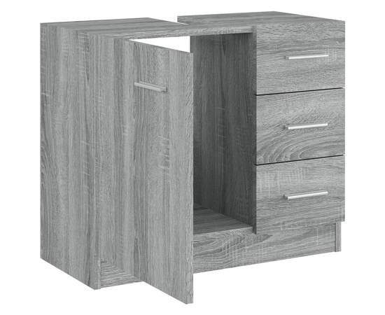 Dulap de chiuvetă, gri sonoma, 63x30x54 cm, lemn prelucrat, 5 image