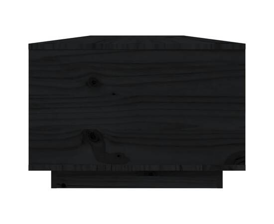 Măsuță de cafea, negru, 80x50x35 cm, lemn masiv de pin, 8 image