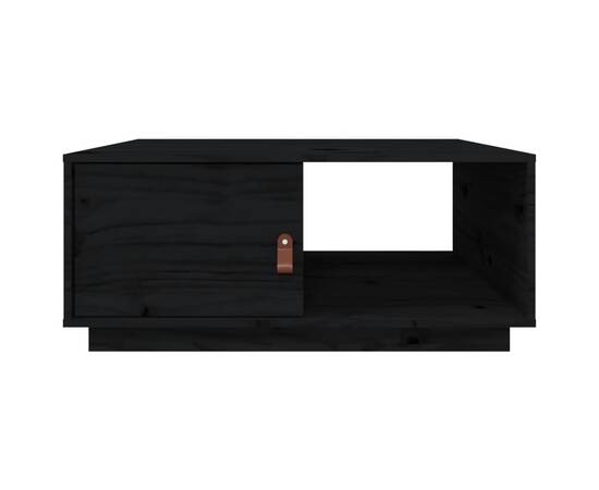 Măsuță de cafea, negru, 80x50x35 cm, lemn masiv de pin, 6 image