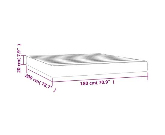 Saltea de pat cu arcuri, gri, 180x200x20 cm, piele ecologică, 7 image