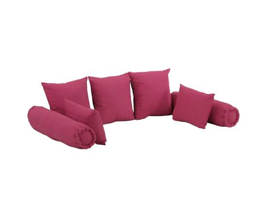 Set de perne decorative, 7 piese, roz, material textil, 2 image