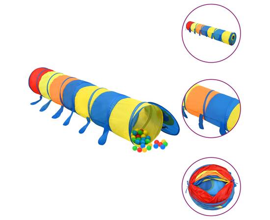 Tunel de joacă pentru copii, multicolor, 245 cm, poliester