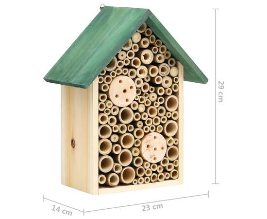 Casă pentru insecte, 2 buc., 23x14x29 cm, lemn masiv de brad, 7 image