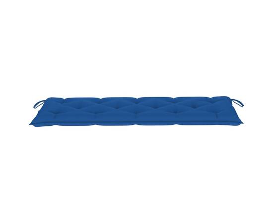 Pernă pentru bancă de grădină, albastru, 150x50x7 cm, textil, 3 image