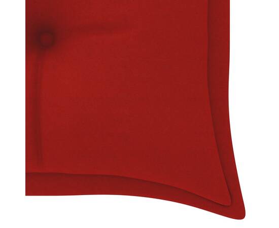 Pernă pentru bancă de grădină, roșu, 150x50x7 cm, textil, 4 image