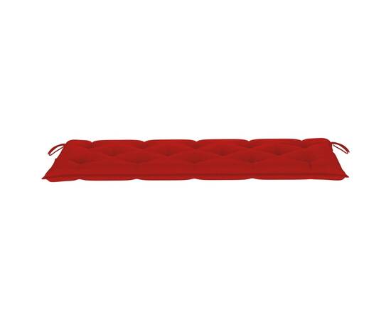 Pernă pentru bancă de grădină, roșu, 150x50x7 cm, textil, 3 image