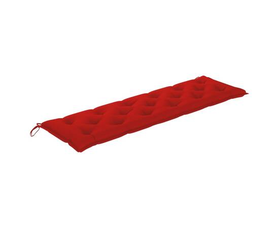 Pernă pentru bancă de grădină, roșu, 180x50x7 cm, textil, 2 image