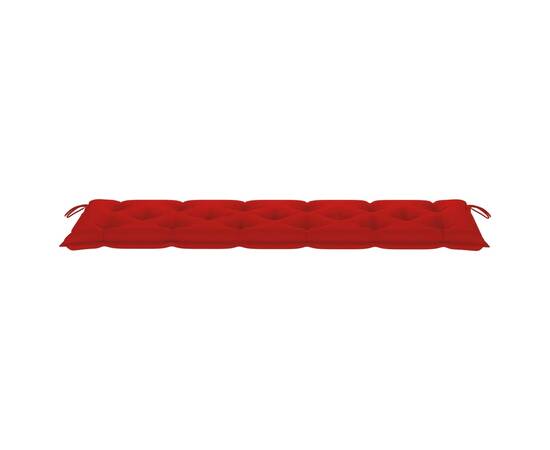 Pernă pentru bancă de grădină, roșu, 180x50x7 cm, textil, 3 image