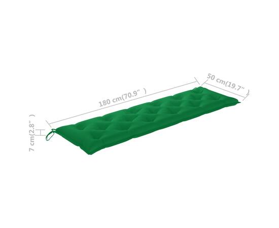 Pernă pentru bancă de grădină, verde, 180x50x7 cm, textil, 5 image