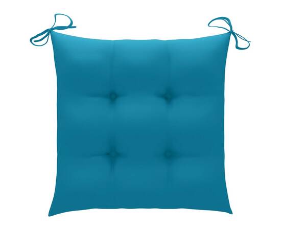 Perne de scaun, 4 buc., albastru deschis, 40x40x7 cm, textil, 2 image
