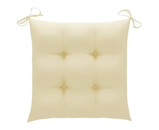 Perne de scaun, 6 buc., alb crem, 50x50x7 cm, material textil, 2 image