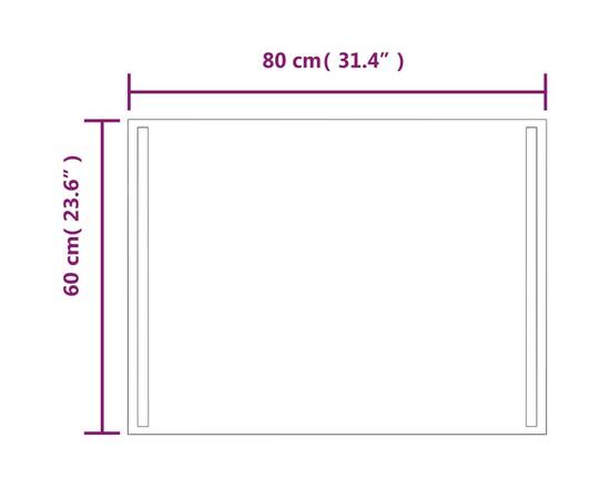 Oglindă de baie cu led, 80x60 cm, 5 image