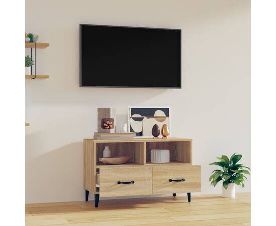 Comodă tv, stejar sonoma, 80x36x50 cm, lemn prelucrat, 3 image
