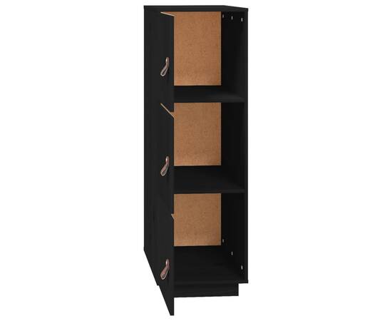 Dulap înalt, negru, 34x40x108,5 cm, lemn masiv de pin, 6 image