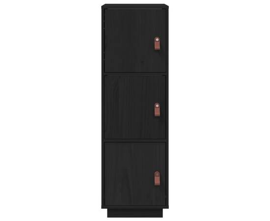 Dulap înalt, negru, 34x40x108,5 cm, lemn masiv de pin, 5 image