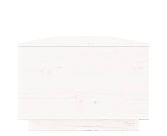 Măsuță de cafea, alb, 100x50x35 cm, lemn masiv de pin, 8 image
